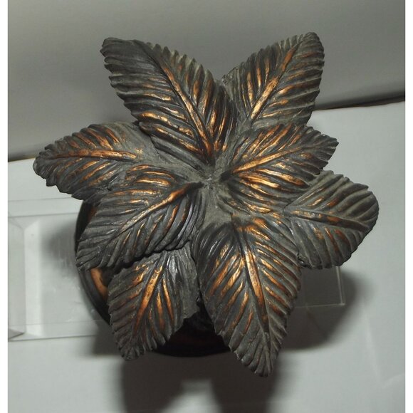 2 Monkies Figurine Under Palm Tree Statue 8" monkey bronze color chalk or resin? - Picture 7 of 9